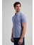Saks Uzun Kol Düz Örme Düğmeli Yaka Cepsiz Pamuklu Classic Slim Fit Gömlek 1004250152_305 3