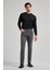 Koyu Antrasit Düz Gabardin Pamuklu 5 Cep Slim Fit Casual Denim Pantolon 1023245158 2
