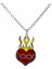 Gothic Fire Red Heart Gotik Alevli Kalp Renkli Burgulu Zincirli Kolye 1
