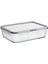 Dikdörtgen Kapaklı Saklama Kabı 3,1 Litre 32X21X9 cm Cam Plastik Sızdırmaz Kapaklı Şeffaf Saklama Fırın Kabı 1