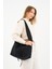 Süet Black Tote Bag / Siyah Çapraz Kullanıma Uygun Süet Kadın Omuz Çantası (50*30) 9