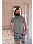 Yeşil Ekose Line Edge Detaylı Şortlu Kısa Kollu Erkek Pijama Takımı 4