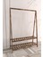 2 Raflı Eskitme Ahşap Konfeksiyon Elbise Askılık Vestiyer 148 x 106 cm 2
