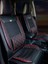 Subaru Forester Uyumlu Yarı Deri Oto Koltuk Kılıfı Ön/arka Tam Set Elit (Siyah-Kırmızı) 1