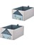 2 Parça Çocuk Odası Düzenleyici Kutu Seti 26 x 37 x 17 cm Ikea 2'li Set Ev Desenli Düzenleme Saklama Kutusu 1