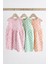% 100 Pamuklu Pembe Pastel 3’lü Romper Set 1