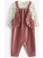% 100 Pamuklu Dark Pink Fırfırlı Salopet Body Zıbın Set 1