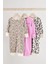 % 100 Pamuklu Pembe Leopar Desenli 3'lü Tulum Set 1