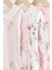 % 100 Pamuklu Pembe Çiçek Desenli Dantel Yaka 3'lü Tulum Set 3