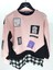 Settimo-Lsk Pudra Bisiklet Yaka Etiket Baskılı Ekose Sweatshirt Oversize 1