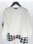 Settimo-Lsk Beyaz Ekose Detay Aksesuarlı Sweatshirt 1