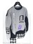 Settimo-Lsk Gri Bisiklet Yaka Etiket Baskılı Ekose Sweatshirt Oversize 1