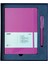 Safari Roller Kalem Metal Klips Pembe Yumuşak Kapak Defter 1