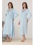 Mavi Sabahlıklı Hamile Lohusa Gecelik Takım 1