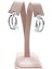 Çelik Küpe Yarım Kalp Motifli 3'lü 2.5 cm Genişlik 2.5 cm Uzunluk Gümüş (Silver) 1