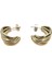 Çelik Küpe Burgu Motifli 3'lü Yarım Halkalı 1 cm Genişlik 2 cm Uzunluk Altın Sarısı (Gold) 5