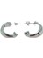 Çelik Küpe Burgu Motifli 3'lü Yarım Halkalı 1 cm Genişlik 2 cm Uzunluk Gümüş (Silver) 5
