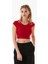 Basic Bisiklet Yaka Crop Tişört 3