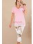 Pembe Renk ve Çiçekli Pamuklu Kadınların Tercihi Lady 12077 Kapri ve Taytlı Pijama Takımı 3