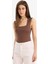 Slim Fit Dar Kesim Kare Yaka Basic Düz Çıtçıtlı Body E9045AX25SP 3