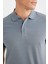 %100 Pamuk Regular Fit Kısa Kollu Basic Düz Pike Kumaş Polo Tişört C1293AX25SP 4