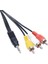 Uydu Alıcısı Av Kablo 3.5 mm St Erkek / 3 Rca Kablo 1.2 Metre Kısa Jack Model (4835) 1