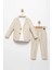 Keten Ceketli Spor Erkek Çocuk 3 lü takım - Bej 2