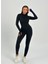 Kadın Siyah Uzun Kollu, Esnek ve Nefes Alabilir Kumaş Performans Tulumu – Spor ve Günlük Kullanıma Uygun 2