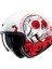 V31 Desto Mc1 Yarım Motosiklet Kaskı Beyaz Kırmızı 1