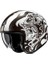V31 Flame Mc5 Yarım Motosiklet Kaskı Siyah Beyaz 1