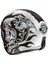 V31 Flame Mc5 Yarım Motosiklet Kaskı Siyah Beyaz 3