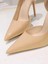 Kadın Nude Ten Rugan 8cm Ince Şeffaf Kapak Topuklu Stiletto Ayakkabı 5