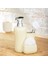 Tezgah Üstü Fırçalı Süngerli Mutfak Banyo Porselen Sıvı Sabunluk Takımı Seti Krem 550 ml 1