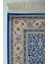 Hereke Yedi Dağın Çiçeği Desenli Mavi Renk Bambu Halı (80 x 125 cm ) 2