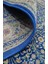 Hereke Yedi Dağın Çiçeği Desenli Mavi Renk Bambu Halı (80 x 125 cm ) 5