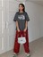 Kadın / Kız Füme Walk In The Light Baskılı Oversize T-Shirt 1