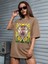 Kadın / Kız Bej Oversize T-Shirt Lord Baskılı 4