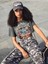 Kadın / Kız Oversize Crop New Wave Comine Baskılı 1