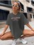 Kadın / Kız East Hampton Baskılı Oversize T-Shirt Salaş Boyfirend 1