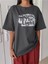 Kadın / Kız Füme Walk In The Light Baskılı Oversize T-Shirt 2