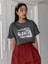 Kadın / Kız Füme Walk In The Light Baskılı Oversize T-Shirt 4