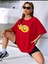 Kadın / Kız Emoji Baskılı Oversize Ünisex T-Shirt Salaş Boyfirend 1