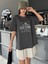 Kadın / Kız Füme Oversize T-Shirt Stay Strong Baskılı 4