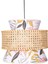 Oceanpoint El Yapımı Bambu ve Desenli Kumaş Avize Doğal Modern Dekoratif Aydınlatma Salon Oturma Odası (35 cm ) 3