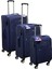 Lacivert Kabin (Küçük) Orta ve Büyük Boy 3'lü Carry-On Lüks Kumaş Valiz Seti ES0011 1