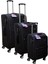Siyah Kabin (Küçük) Orta ve Büyük Boy 3'lü Carry-On Lüks Kumaş Valiz Seti ES0015 1