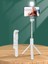 2in1 Masüstü Işıklı Tripod Bluetooth Kumandlı Selfie Çubuğu Ios ve Android Uyumlu Beyaz 1