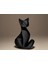 Siyah Kedi Heykel - Minimalist ve Şık Dekorasyon Objesi 3