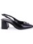 DZA07-11363017 Siyah Rugan Klasik Topuklu Kadın Ayakkabı 2