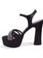 DZA07-337351 Siyah Saten Platform Topuklu Kadın Ayakkabı 3